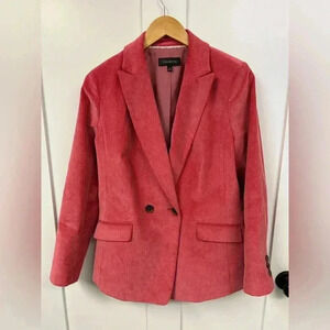 Talbots size 8 Corduroy pink salmon blazer sport coat jacket suit medium large